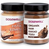 Dosewell Lezzet İkilisi - %100 Fıstık Ezmesi 300g, Organik Ham Kakao Tozu 140g - 300 gr