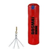 Dosmai Asma Aparatlı Ev Tipi Boks Kum Torbası 150 * 40 cm (KIRMIZI)