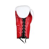Dosmai Bağcıklı Profesyonel Deri LEATHER Boks Kick Boks Muay Thai Eldiveni EL349 (BEYAZ, 12 Oz)