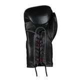 Dosmai Bağcıklı Profesyonel Deri LEATHER Boks Kick Boks Muay Thai Eldiveni EL349 (SİYAH, 12 Oz)