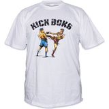 Dosmai Baskılı Kick Boks Bisiklet Yaka Spor T-shirt Kbt842 - XL - Beyaz