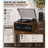 Dosound Tr-17s Ahşap Çok Fonksiyonlu Pikap Kaset Cd Usb Bluetooth Müzik Sistemi 1 Adet