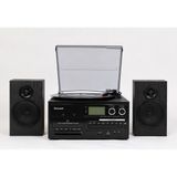 Dosound Tr-18 Ahşap Hoparlörlü Pikap Çalar Kaset CD Bluetooth USB Sd Müzik Sistemi - Kahverengi