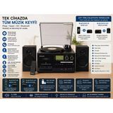 Dosound Tr-18 Ahşap Hoparlörlü Pikap Çalar Kaset Cd Bluetooth Usb Sd Müzik Sistemi