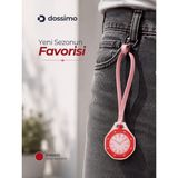 Dossimo Boyol Pop Çanta Charm Saat Askılı Analog Saat Sekizgen Tasarım Unisex Çanta Aksesuarı - Kırmızı