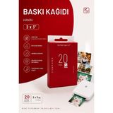 Dossimo Hanin Mini Yazıcı Fotoğraf Kağıdı Anında Baskı - 20 Adet - Beyaz