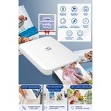 Dossimo Hanin Taşınabilir Kablosuz Mini Fotoğraf Yazıcı Bluetooth Anında Baskı 5 Adet Fotoğraf Kağıdı Hediyeli - Beyaz