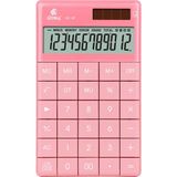 Dosy 12 Hane Orta Boy Masaüstü Hesap Makinesi Pembe EC-5P Ekstra Geniş Ekran ve Ergonomik Tuşlar