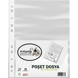 Dosya 25 Li A-4 Şeffaf Föy Dosya 1 Paket Artlantis Ofis Okul Kenarı Delikli Poşet Dosya 1 Paket