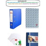 Dosyalama Seti 1 ( Klasör + Fotokopi Kağıdı + Pls. Telli Dosya + Poşet Dosya ) - Mavi