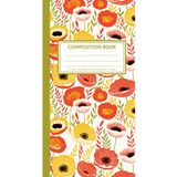 Dot Grid Notebook – Standard Traveler’s Notebook Size (4.3" x 8.25"), Small Composition Journal Insert – Red & Yellow Poppy Floral Cover