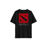 Dota2 Dota 2 Is A Multıplayer Actıve Rts Game Sırt Ön Baskılı Oversize Tişört Unisex T-Shirt Siyah