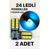 Doth T10 Dipsiz W5w Canbus 24 Ledli KRİSTAL MAVİ Park Plaka Tavan Ampulü