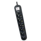 Dotvolt 6'lı 1.5 m Siyah Surge Hunter 350 Joules Akım Koruma Prizi