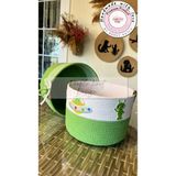 Double Knot Design 2li Oyuncak Sepeti Kırmızı, Çocuk Odası, Bebek Odası, Oda Aksesuarları - Yeşil