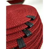 Double Knot Design 4 Adet Amerikan Servis Supla Tress Jüt Hediyelik Sunum Davet Masa Düzeni - Kırmızı - 33 x 33 cm