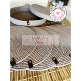 Double Knot Design 8 Prç Saklama Kutulu Supla Amerikan Servis Seti Hediyelik Hasır Jüt Tress Yemek Masası Davet - 33 x 33 cm - Gümüş
