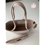 Double Knot Design Bailey 2li Takım Plaj Çantası , El Çantası Clutch, Totebag, Kadın Çanta, Yazlık, Hediyelik, hasır Jüt Tress - Krem - Mavi