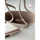 Double Knot Design Bailey 2li Takım Plaj Çantası , El Çantası Clutch, Totebag, Kadın Çanta, Yazlık, Hediyelik, hasır Jüt Tress - Krem - Yeşil