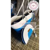 Double Knot Design Bailey 2li Takım Plaj Çantası , El Çantası Clutch, Totebag, Kadın Çanta, Yazlık, Hediyelik, hasır Jüt Tress - Mavi - Beyaz