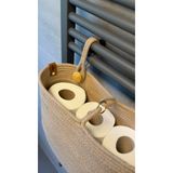 DOUBLE KNOT DESIGN Bej Asılabilir Sepet Büyük Boy | banyo, havlupan, bebek karyolası, mutfak depolama, banyo sepet, havluluk, asılabilr sepet