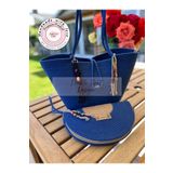 DOUBLE KNOT DESİGN Bella 2li Takım Plaj Çantası , El Çantası Clutch, Totebag, Kadın, Yazlık,