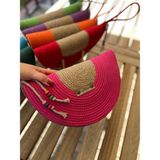 Double Knot Design Bella Yarım Ay D Clutch Portföy Çanta,abiye Çanta, Hediyelik - Açık Fuşya