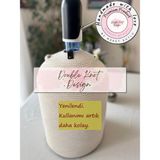 Double Knot Design Damacana Kılıfı Dekoratif Sepet - Organizer Hasır Jüt Tress Sebil Kılıfı - Beyaz