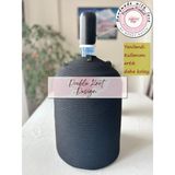 Double Knot Design Damacana Kılıfı Dekoratif Sepet - Organizer Hasır Jüt Tress Sebil Kılıfı - Siyah