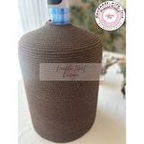 Double Knot Design Damacana Kılıfı Dekoratif Sepet - Organizer / Hediyelik Hasır Jüt Tress - Kahverengi