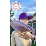 Double Knot Design Fosforo 2li Şapkalı Set Yarım Ay D Clutch Portföy Çanta,Abiye Çanta, Hediyelik - Açık Mor