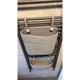 DOUBLE KNOT DESIGN Gri Asılabilir Sepet Seti 3 prç. | bebek karyolası, banyo, havlupan, mutfak depolama, banyo sepet, havluluk, asılabilr sepet
