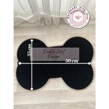 Double Knot Design Kemik Evcil Hayvan Mama Paspası Mama Altlığı Köpek Aksesuar - Siyah