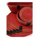 Double Knot Design Kırmızı Tress Supla Amerikan Servis Seti 14 Parça Hediyelik Yılbaşı Yeniyıl