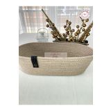 DOUBLE KNOT DESİGN Krem Oval Ekmek Sepeti Organizer Tress Jüt Supla Amerikan Servis Tamamlayıcı Hediye Anneler Günü