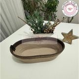 DOUBLE KNOT DESİGN Oval Ekmek Sepeti / Organizer / Hasır Jüt Tress Sepet Hediyelik Anneler Günü