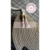 DOUBLE KNOT DESİGN Simli Altın Sarı Yarım Ay D Clutch Portföy El Çantası, Makyaj,plaj Günlük ,abiye Çanta Anneler Günü