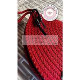 Double Knot Design Simli Kırmızı Yarım Ay D Clutch El Çantası, Makyaj Plaj Günlük Abiye Çanta Anneler Günü