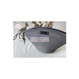 DOUBLE KNOT DESİGN Simli Parlak Gri Tress V Clutch El Çantası Makyaj Çantası Abiye Çanta Hediyelik Anneler Günü