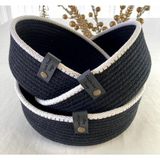 Double Knot Design Siyah Tress Çok Amaçlı Düzenleyici Sepet - Organizer 3 Lü Set Hediyelik Anneler Günü