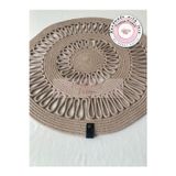 Double Knot Design Tress Runner, Yuvarlak 55 Cm Çap El Yapımı Salon /Sehpa Örtüsü, Runner, Mutfak Masa Örtüsü,
