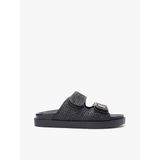 DOUBLE STRAP RAFFIA SANDAL Kadın Siyah Terlik - FW0FW09122 Siyah