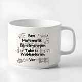 Double Türk Kahvesi Fincanı & Espresso Matematik Motto Fincan Kupa 180 ml - Beyaz