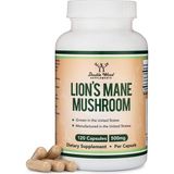 Double Wood Lions Mane Mushroom Capsules For Brain Support And Immune Health 120 Kapsul 2 Aylık Kullanım