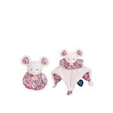 Doudou Çiçekli Beyaz Yumuşak Fare Peluş Oyuncak