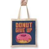 Doughnut Retro Pixel Donut Give Up Bez Çanta Uzun Saplı - Açık Bej - 40 X 40