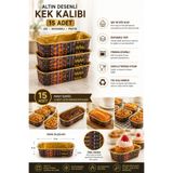 Dougu Home 15’li Altın, Desenli Mini Baton Kek Kalıbı - Tek Kullanımlık Fırın Kalıbı