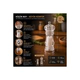 Dougu Home Şeffaf Tuz ve Karabiber Öğütücü Küçük Boy 14,5 cm