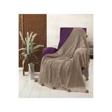 DOUX HOME Sevda Triko Örgülü Tv Battaniyesi 10 Ponponlu 130 X 170 (BİSKÜVİ)