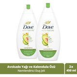 Dove 2x450 ml Nemlendirici Avokado Yağı Kalendula Özü Duş Jeli